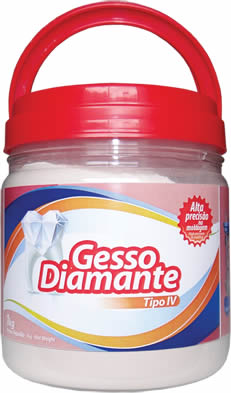 Gesso Diamante - Tipo IV | Produzido com gesso tipo pedra especial, indicado para troqueis e trabalhos de extrema precisão.